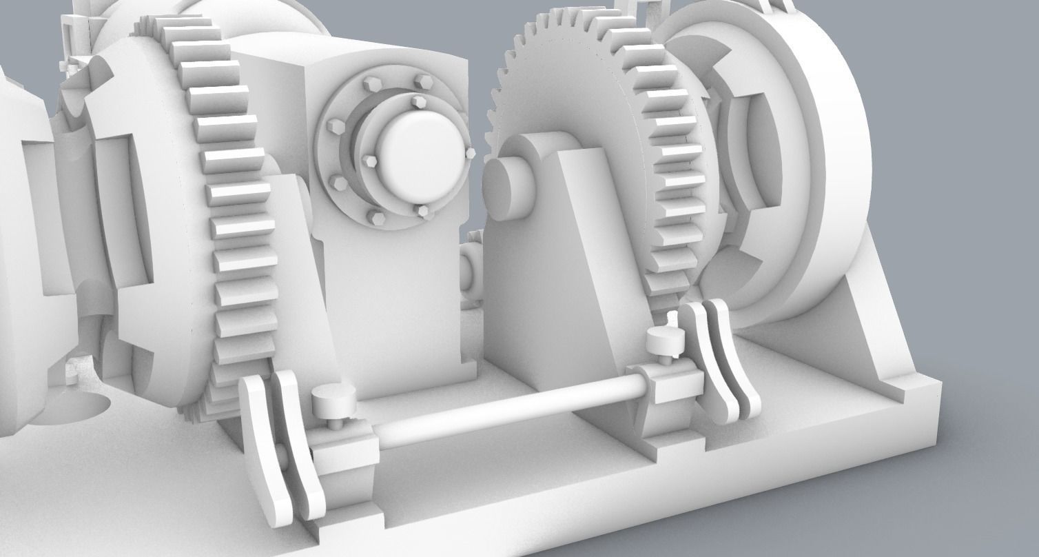 PM Double Drum Boat Anchor Winch Windlass ANSALDO 3D model 3D printable ...