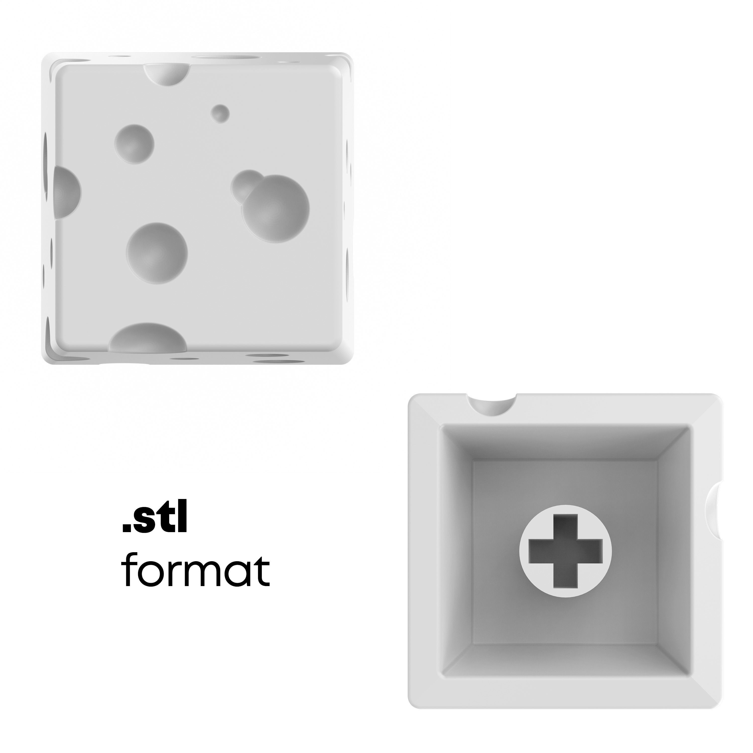 Cheese keycap for mechanical keyboard 3D print model_4