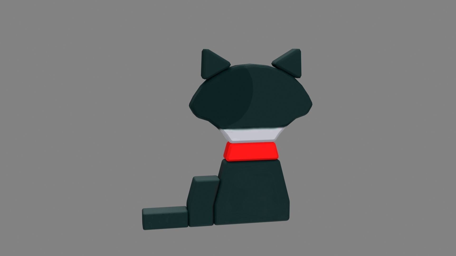 Animal shape blocks - Black cat toys Low-poly 3D model_3