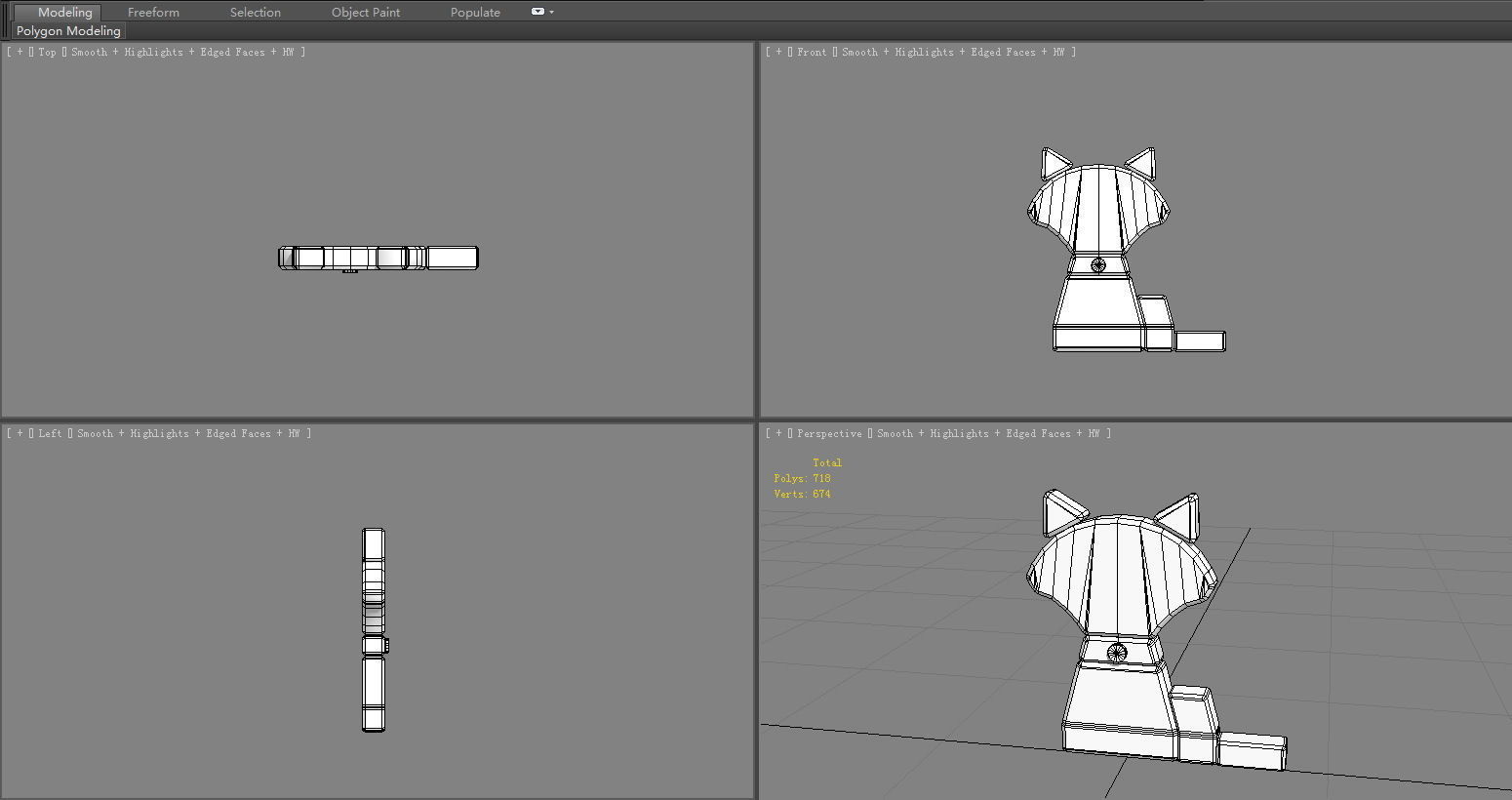 Animal shape blocks - Black cat toys Low-poly 3D model_6