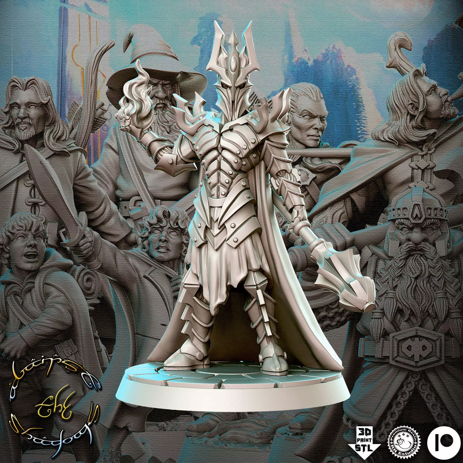 Sauron The Hobbit The Lord of the Rings LOTR 32mm Pre-supported 3D print model_0