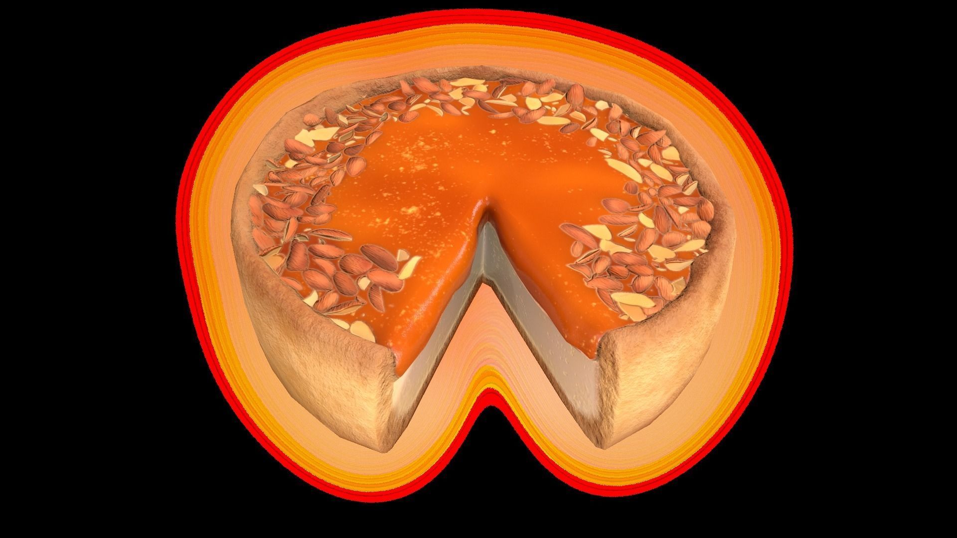 CheesecakeCaramelChart Low-poly 3D model_2