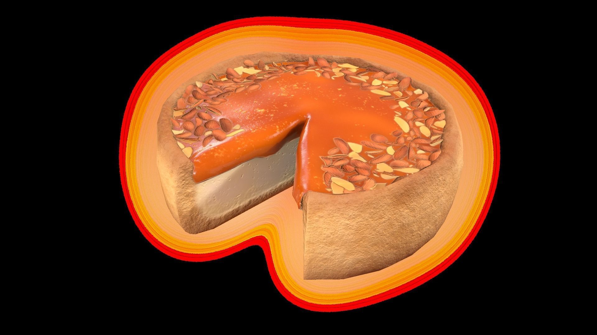 CheesecakeCaramelChart Low-poly 3D model_5