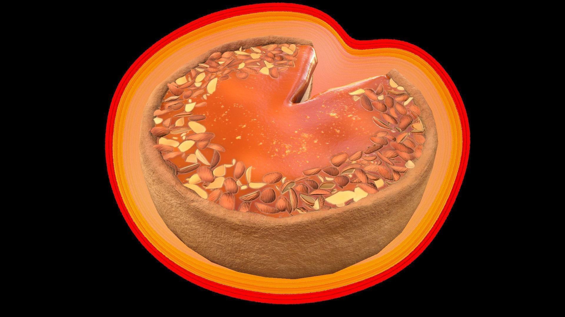 CheesecakeCaramelChart Low-poly 3D model_6