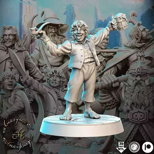 Merry The Hobbit The Lord of the Rings LOTR 32mm Pre-supported 3D print model