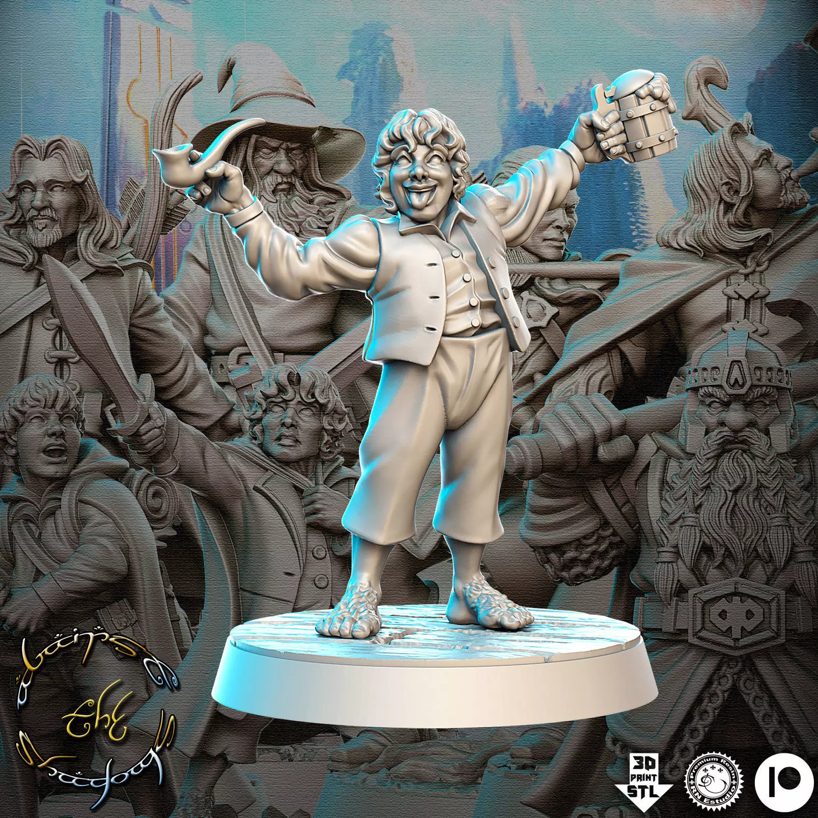 Merry The Hobbit The Lord of the Rings LOTR 32mm Pre-supported 3D print model_0