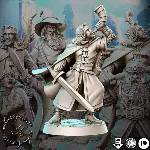 Boromir The Hobbit The Lord of the Rings LOTR 32mm Pre-supported 3D print model Boromir The Hobbit The Lord of the Rings LOTR 32mm Pre-supported 3D print model