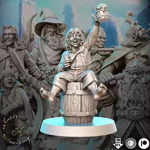Pippin The Hobbit The Lord of the Rings LOTR 32mm Pre-supported 3D print model