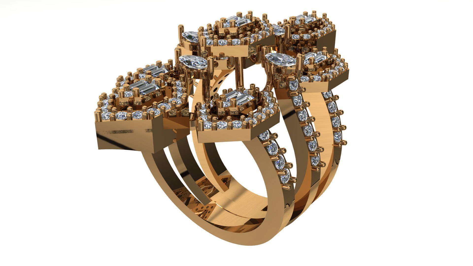 RING DIAMOND 3D print model_3