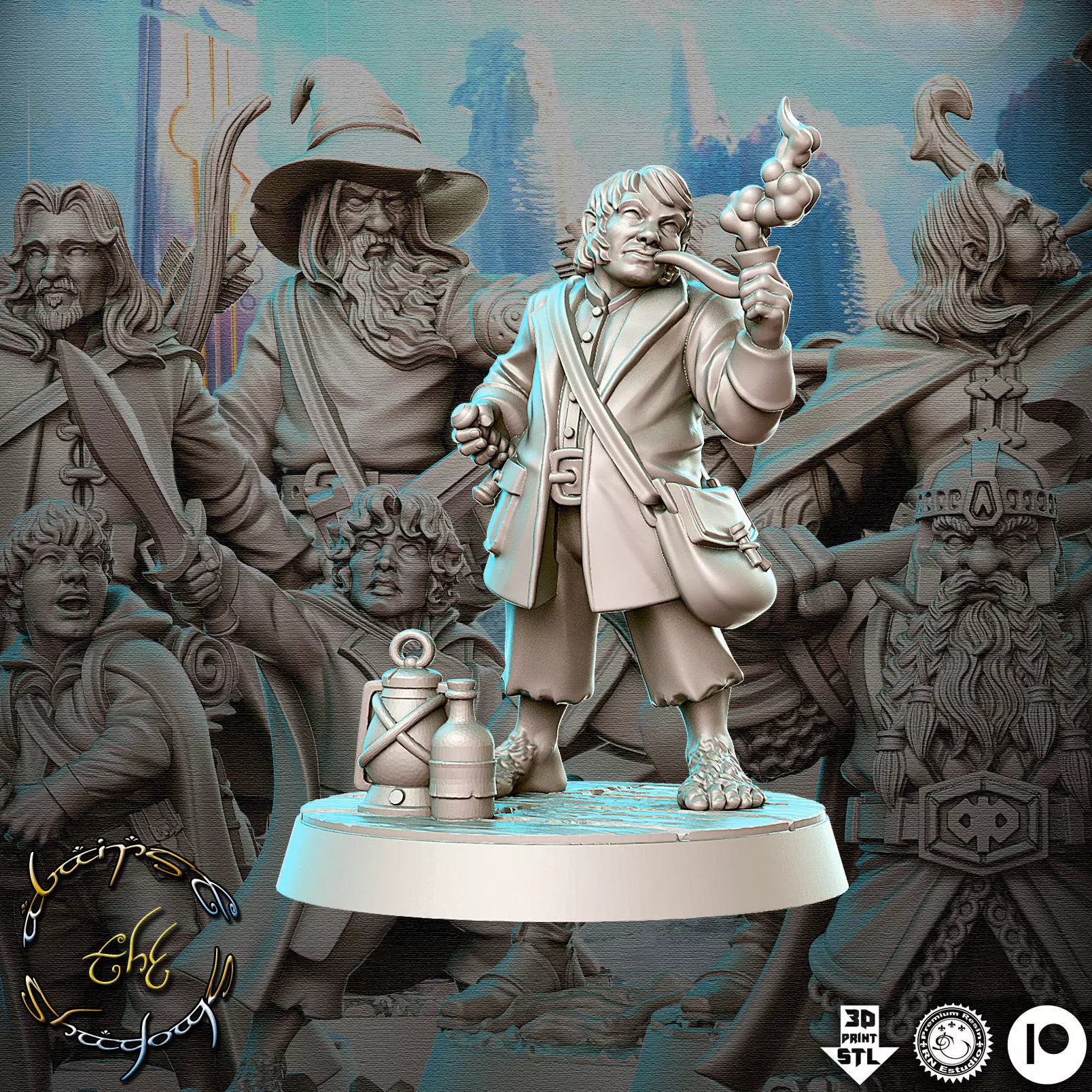 Bilbo The Hobbit The Lord of the Rings LOTR 32mm Pre-supported 3D print model_0