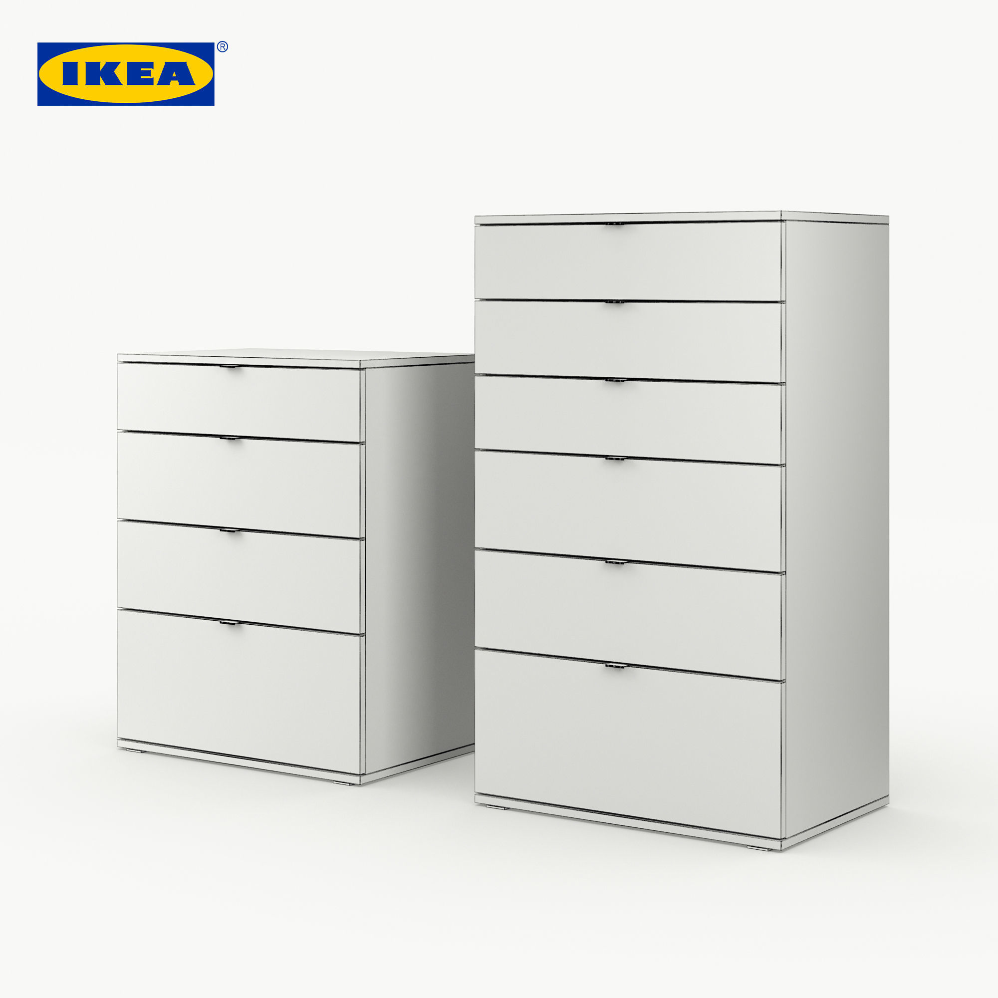 Ikea VIHALS drawers set 3D model_3
