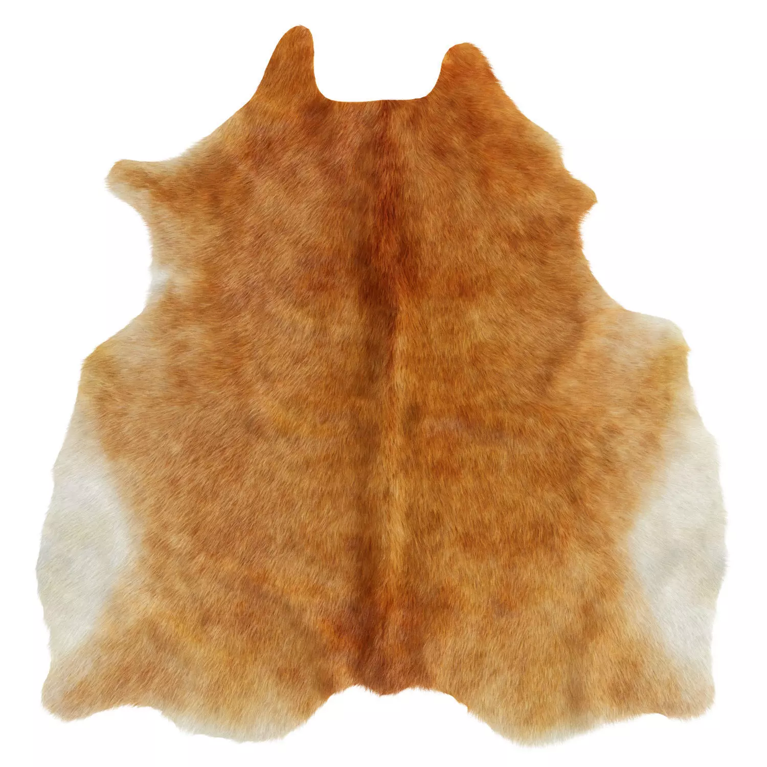 Cowhide light brown area rug 3D model_0