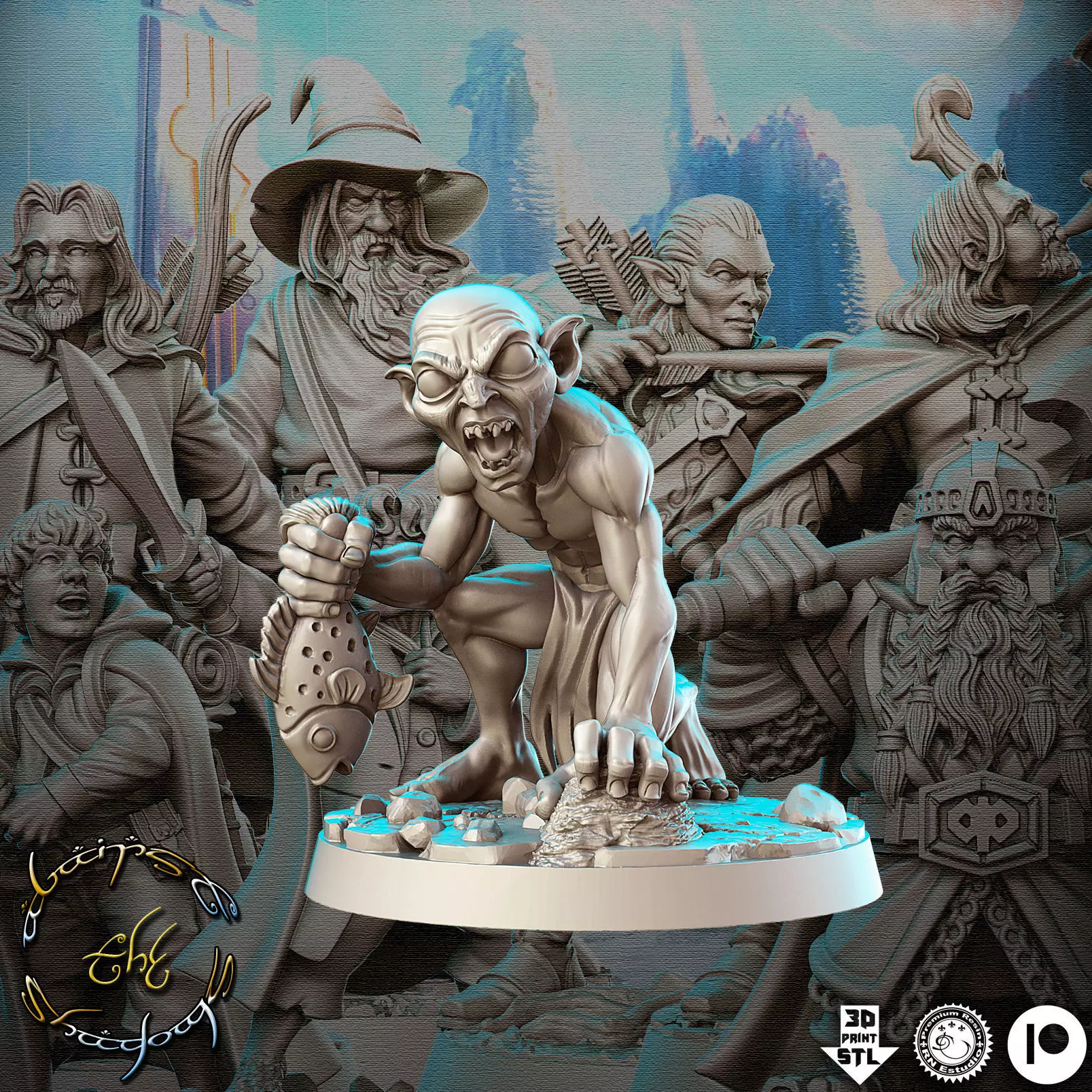 Gollum The Hobbit The Lord of the Rings LOTR 32mm Pre-supported 3D print model_0