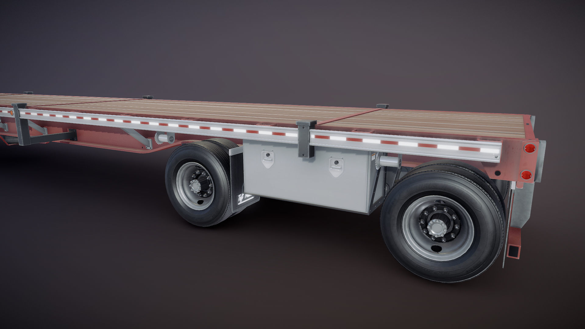 Peterbilt 579 flatbed trailer Low-poly 3D model_35