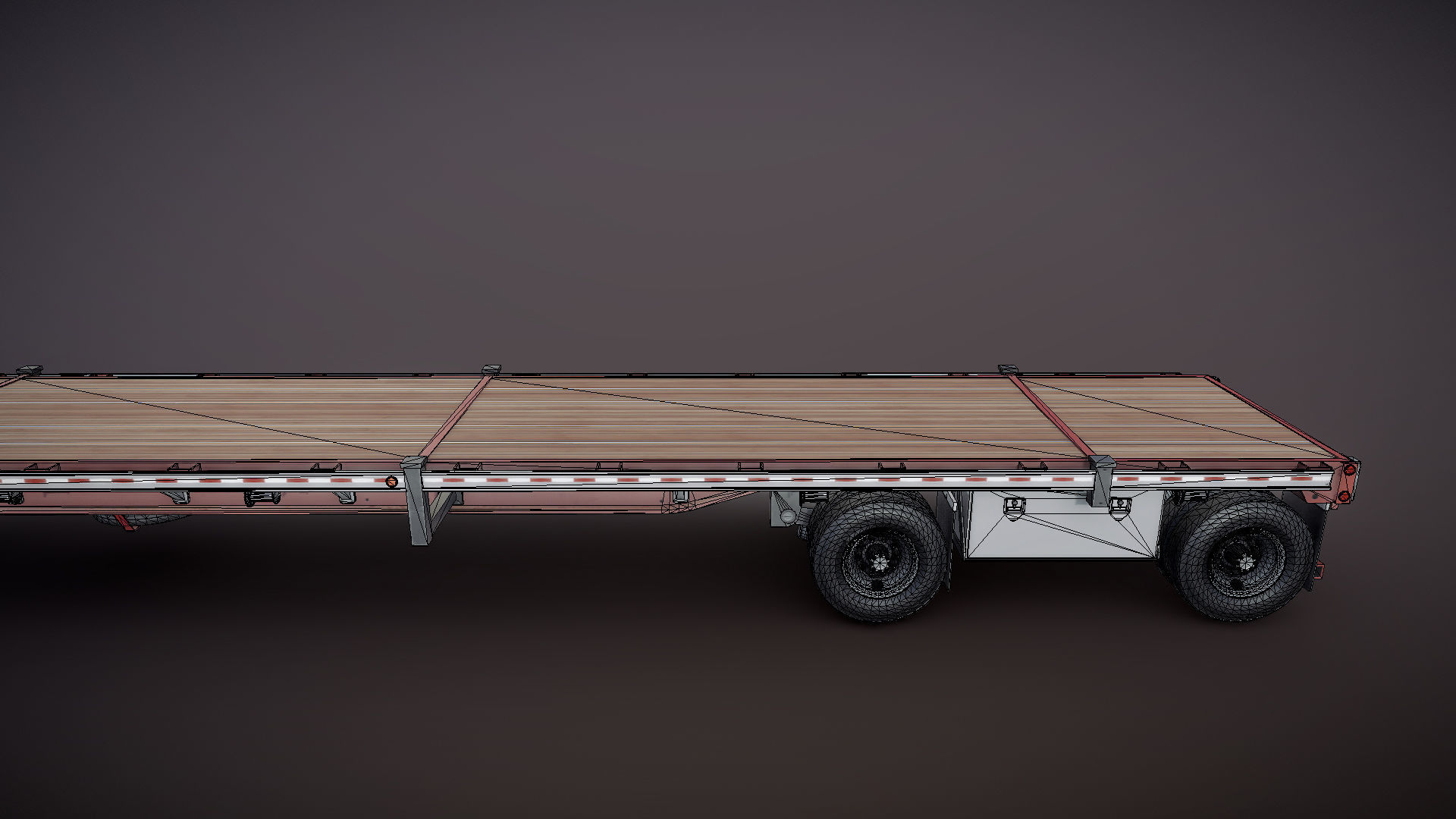 Peterbilt 579 flatbed trailer Low-poly 3D model_30