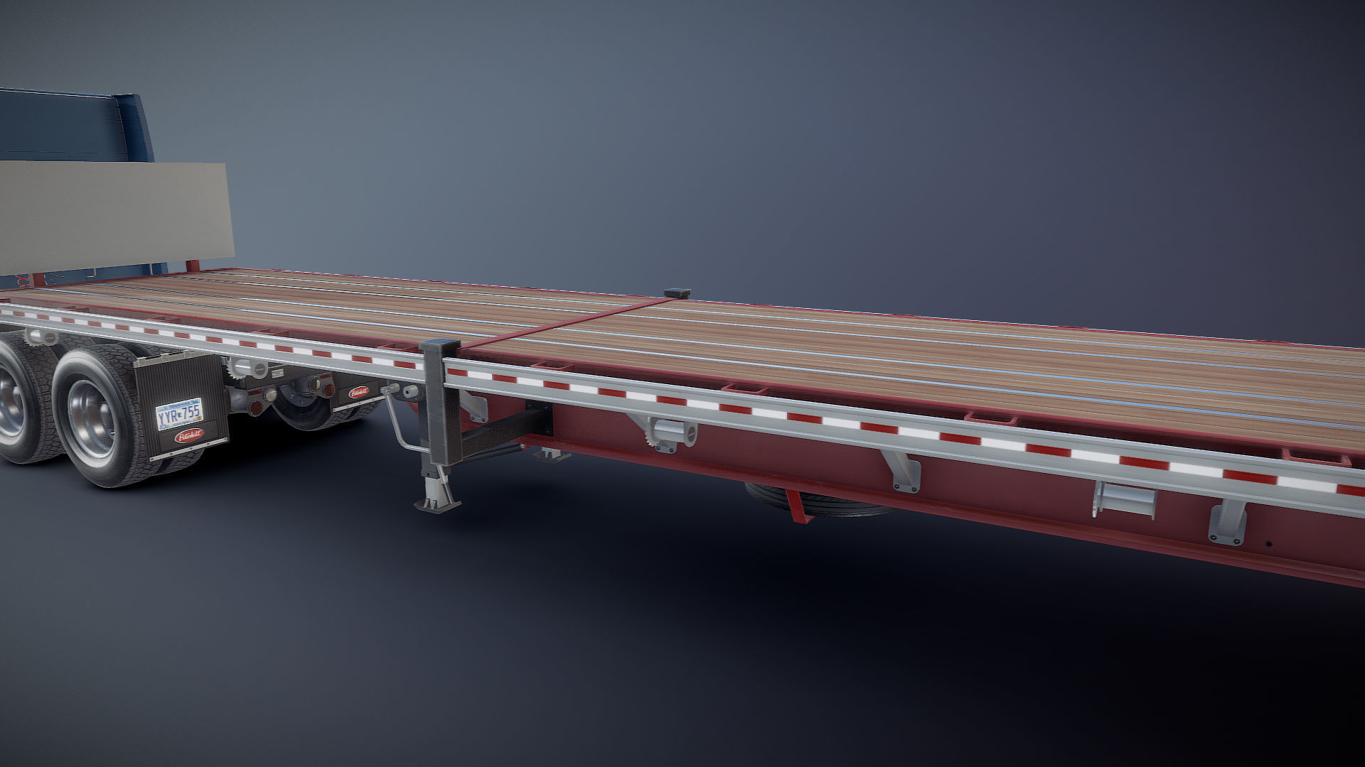 Peterbilt 579 flatbed trailer Low-poly 3D model_33