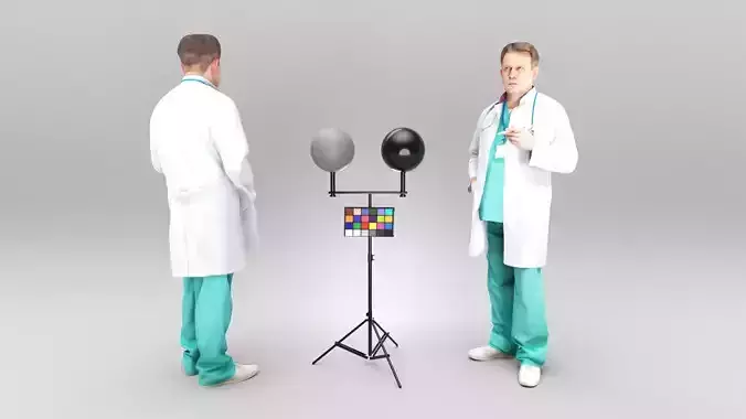Experienced doctor holding pen 401 Low-poly 3D model