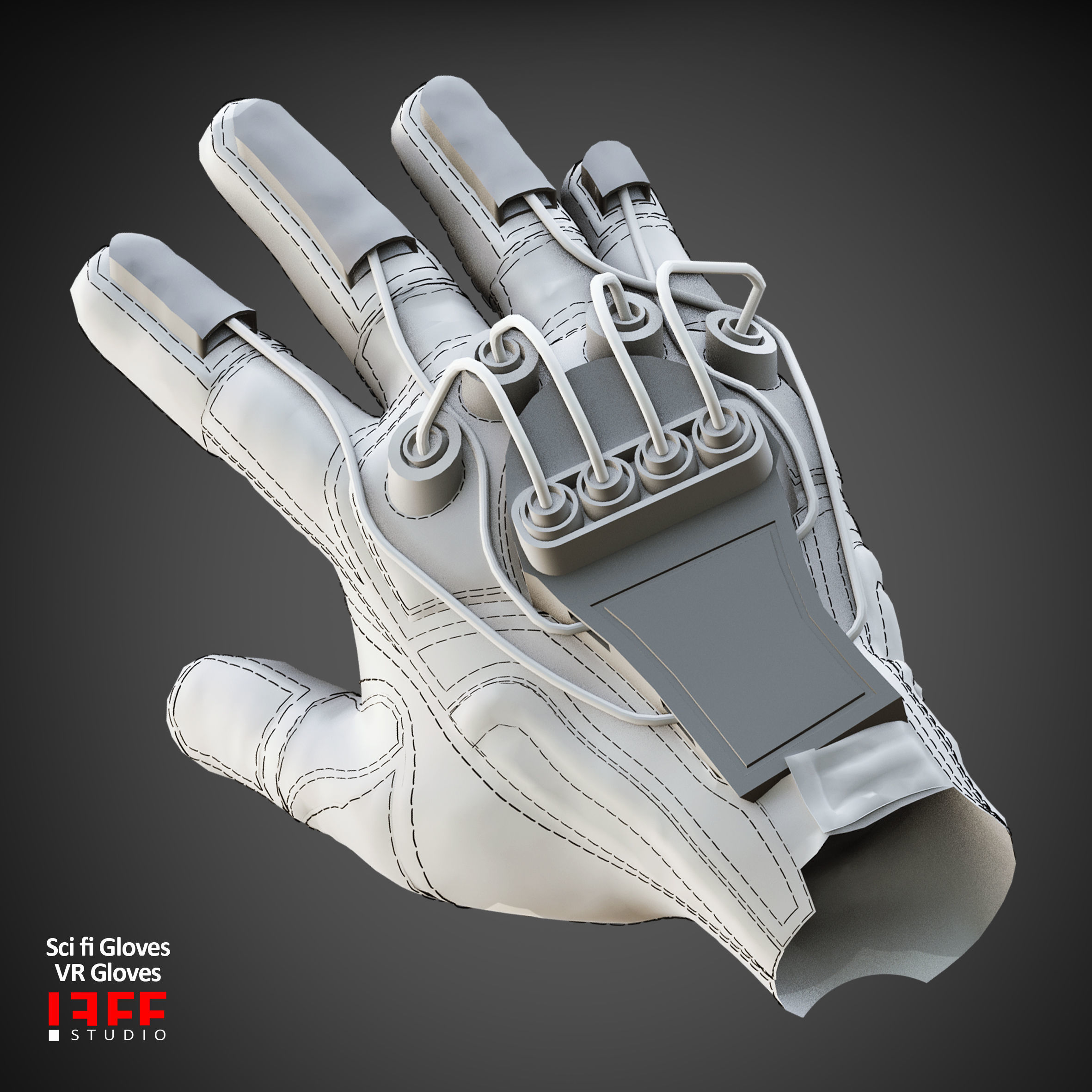 13 VR CLOVES  SCI FI GLOVES MODELS VOL 21 Low-poly 3D model_6