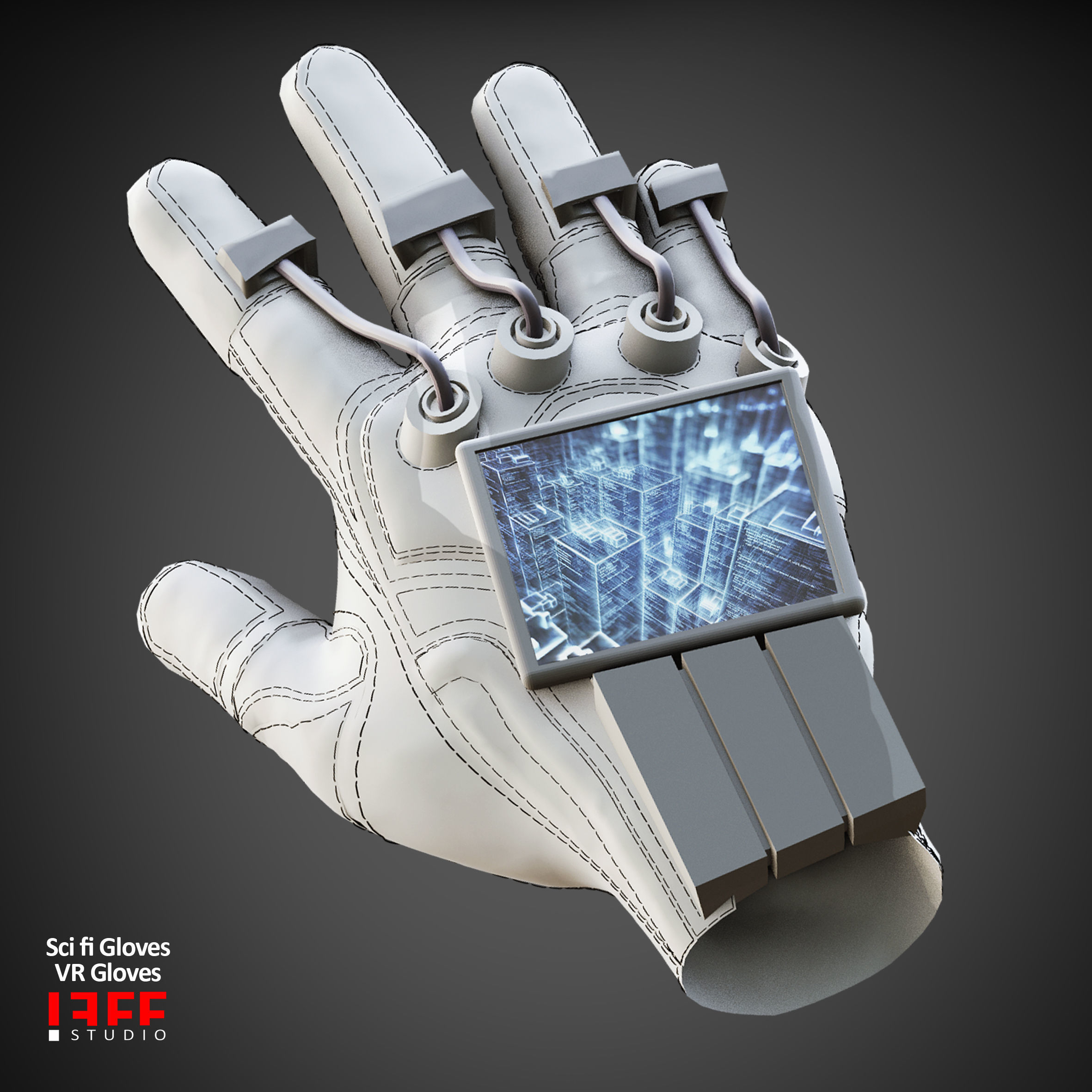 13 VR CLOVES  SCI FI GLOVES MODELS VOL 21 Low-poly 3D model_8
