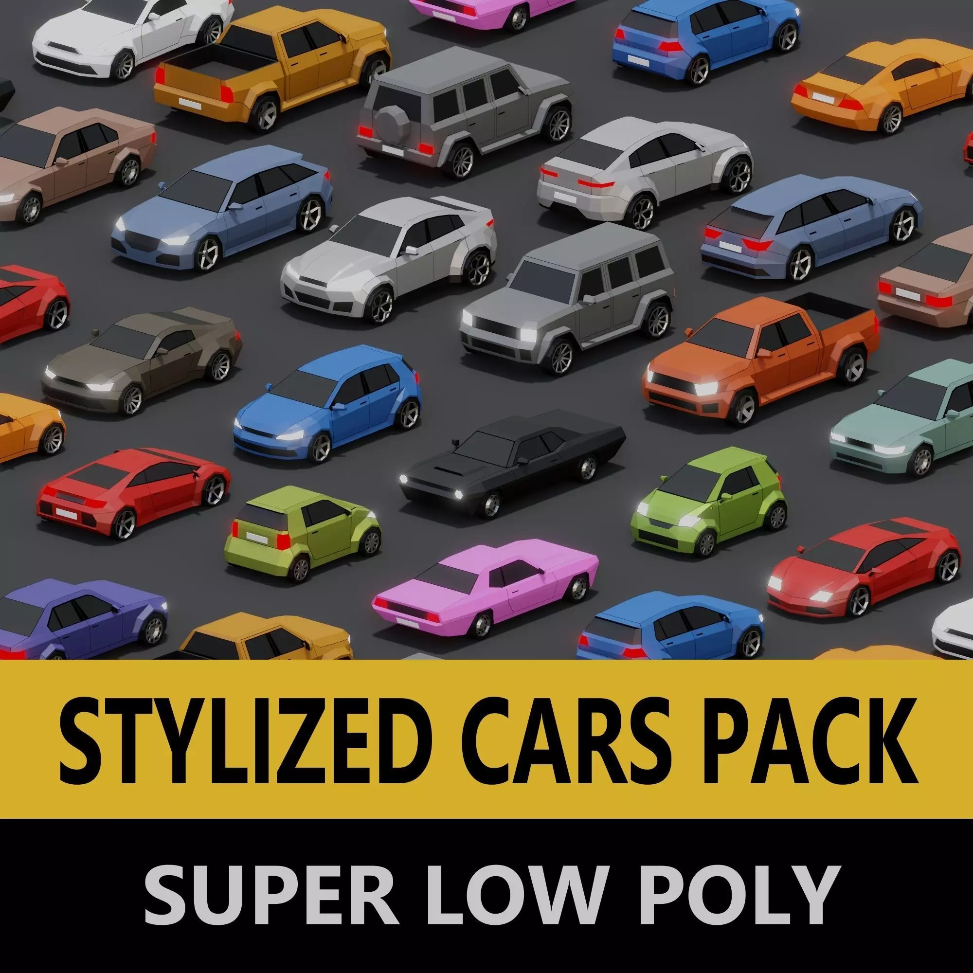 Stylized Lowpoly Cars Low-poly 3D model