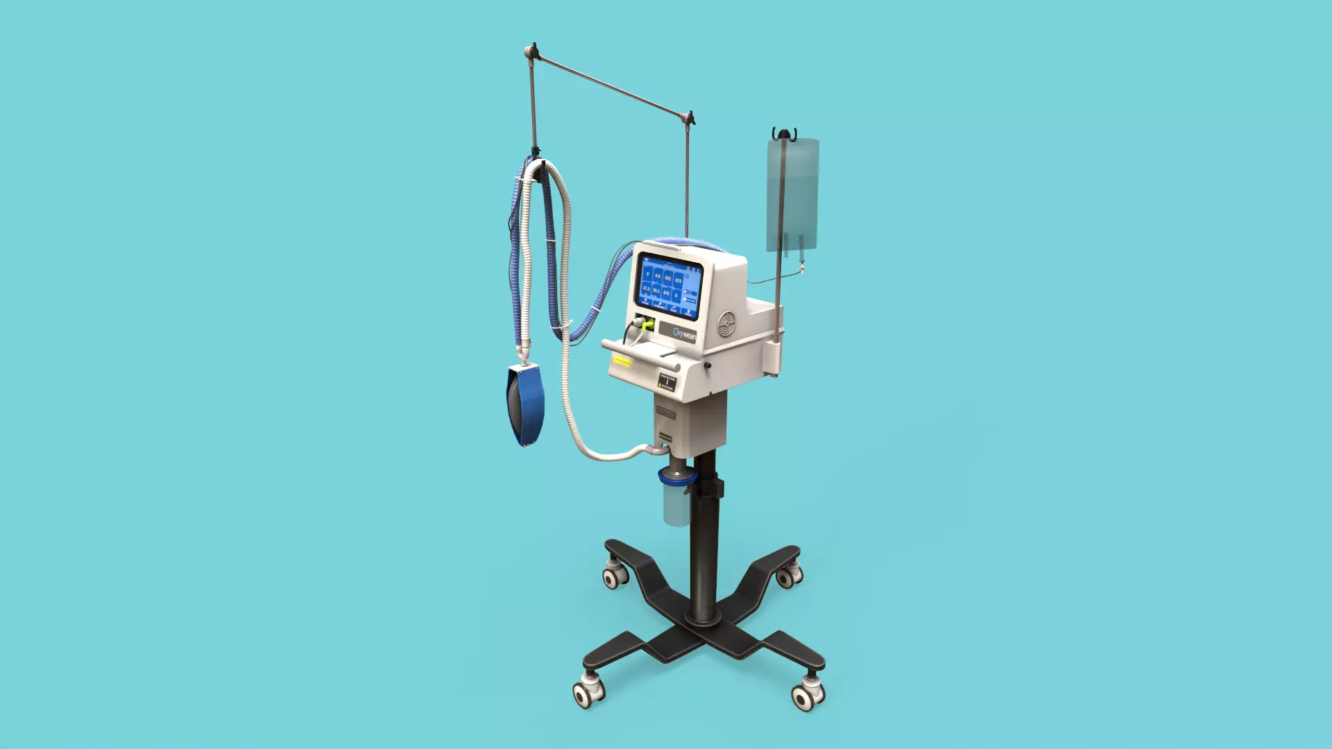 Medical Ventilator Low-poly 3D model