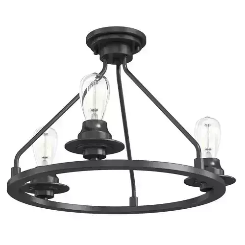 Progress lighting Debut Collection Three Light Semi-Flush   3D model