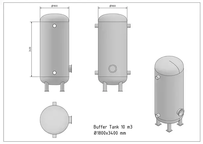 Buffer Tank 10 m3 3D model