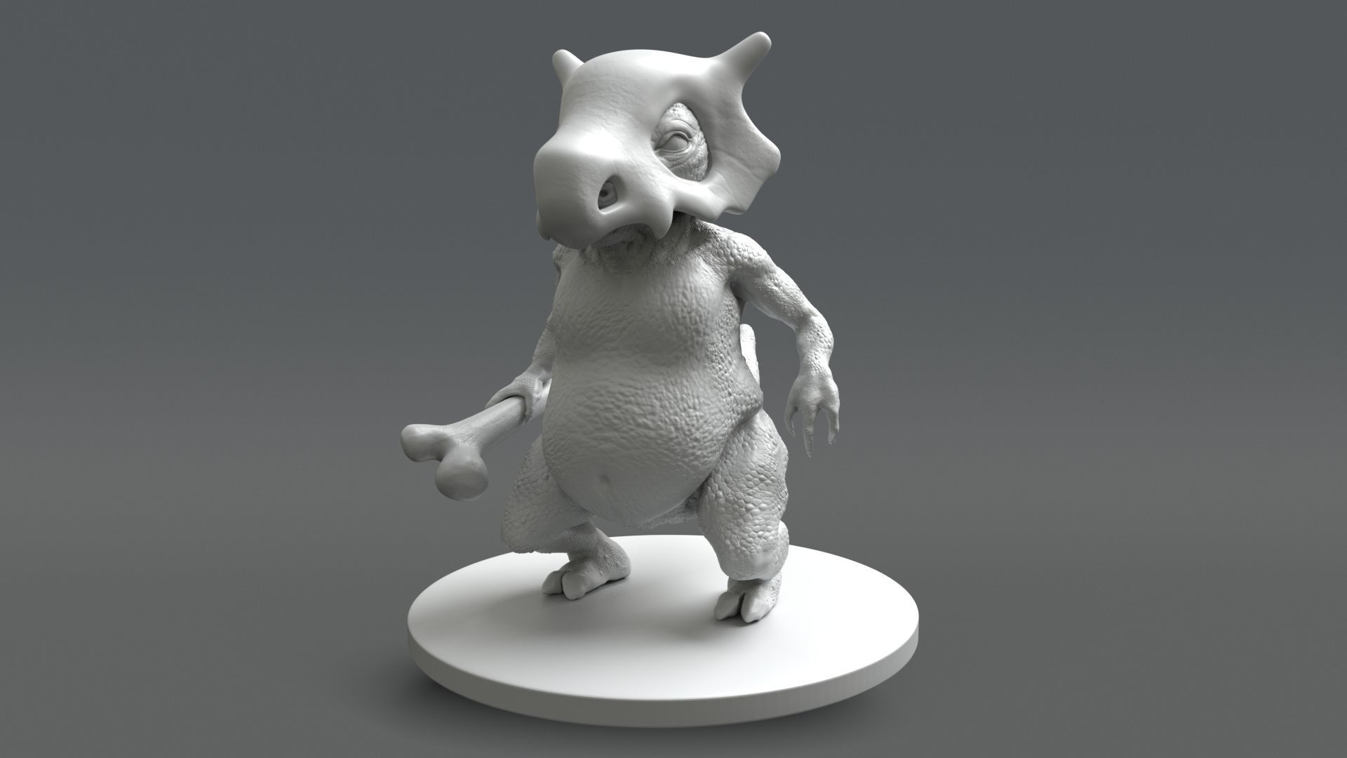 Cubone 3D print model_10