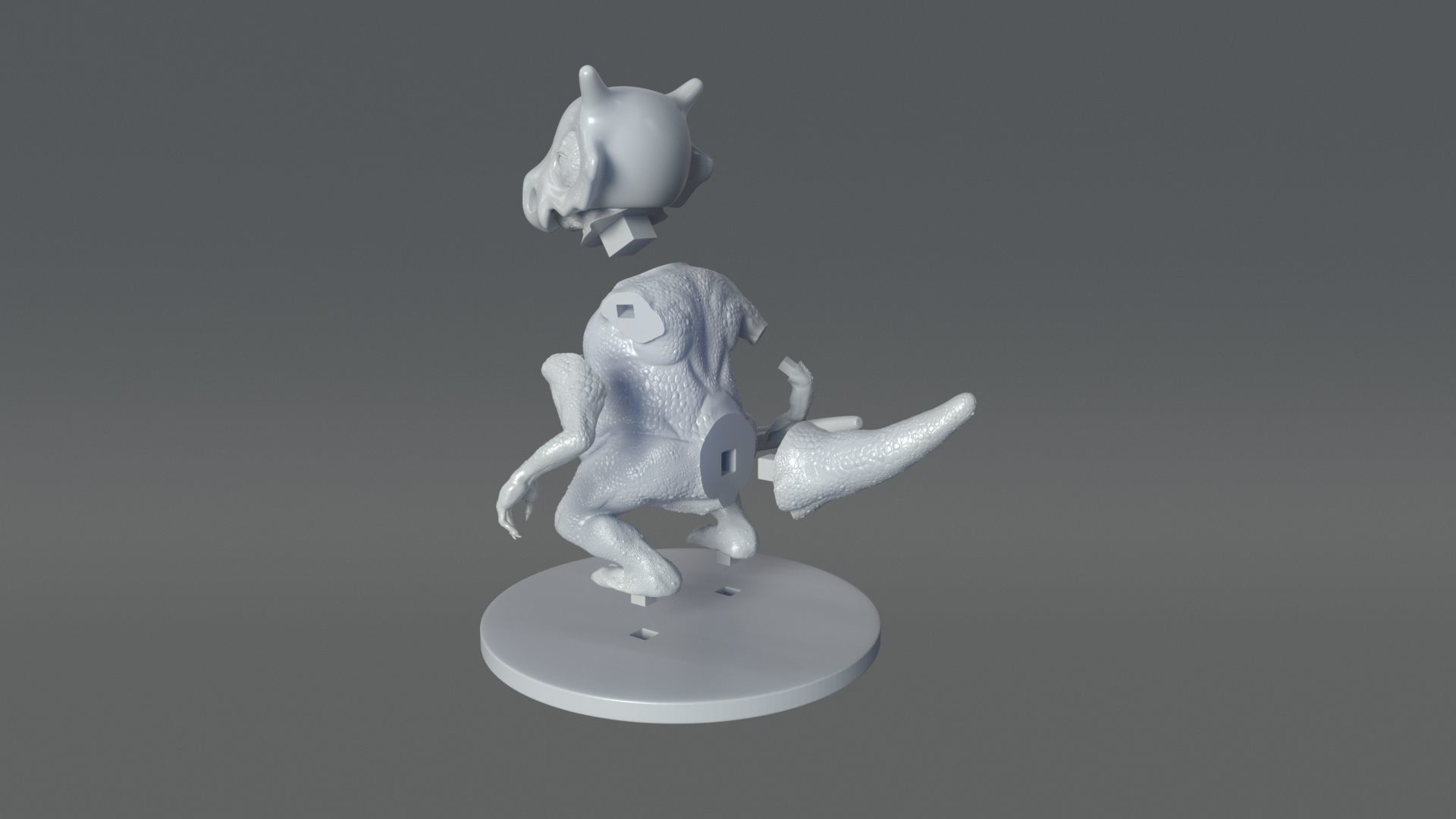 Cubone 3D print model_15