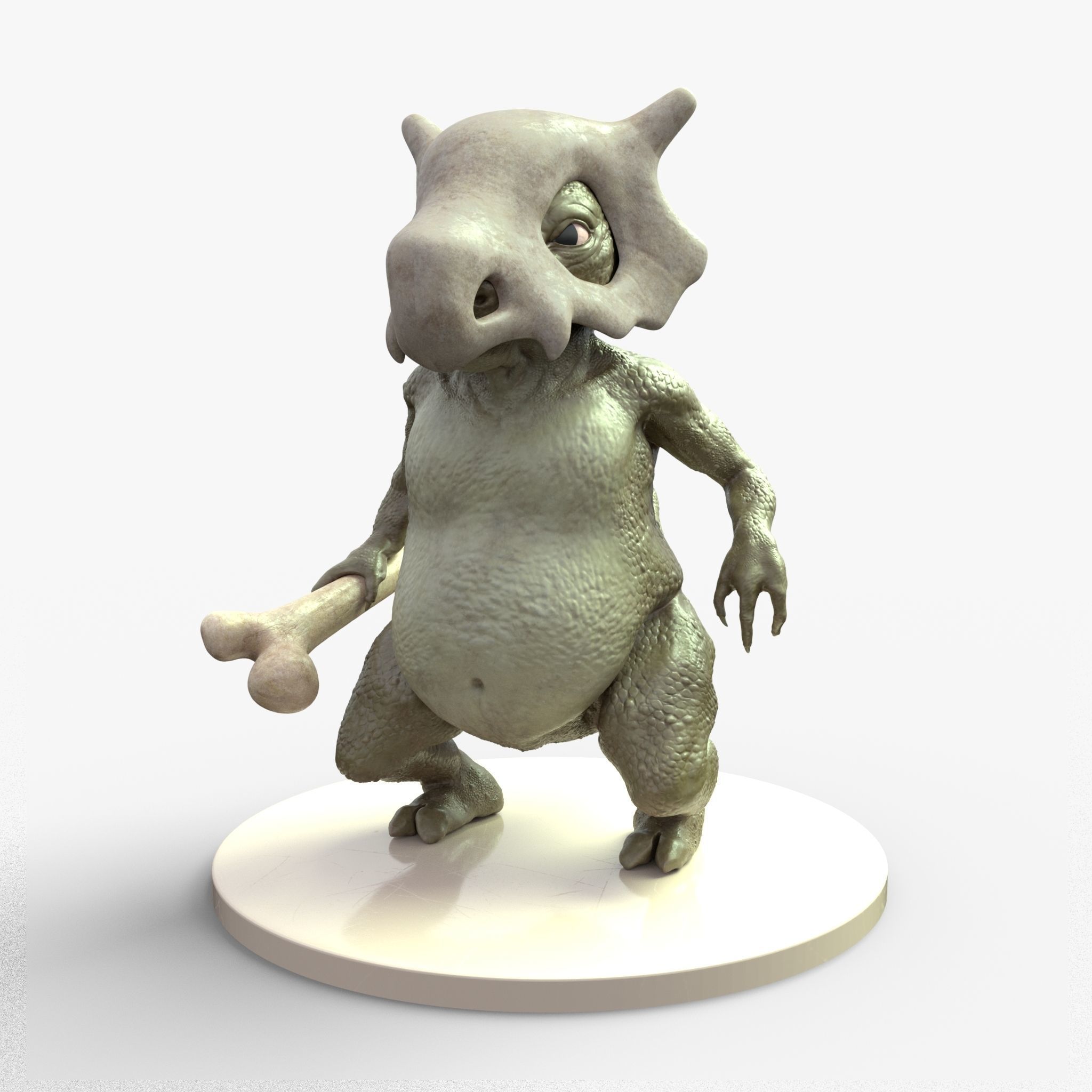 Cubone 3D print model_17