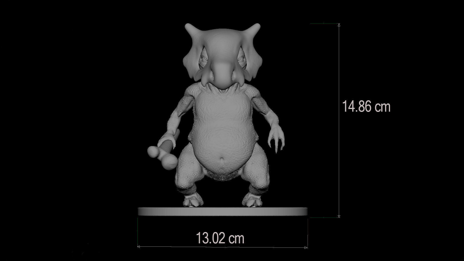 Cubone 3D print model_2