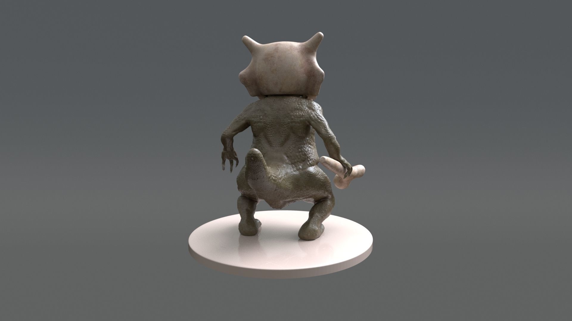 Cubone 3D print model_9