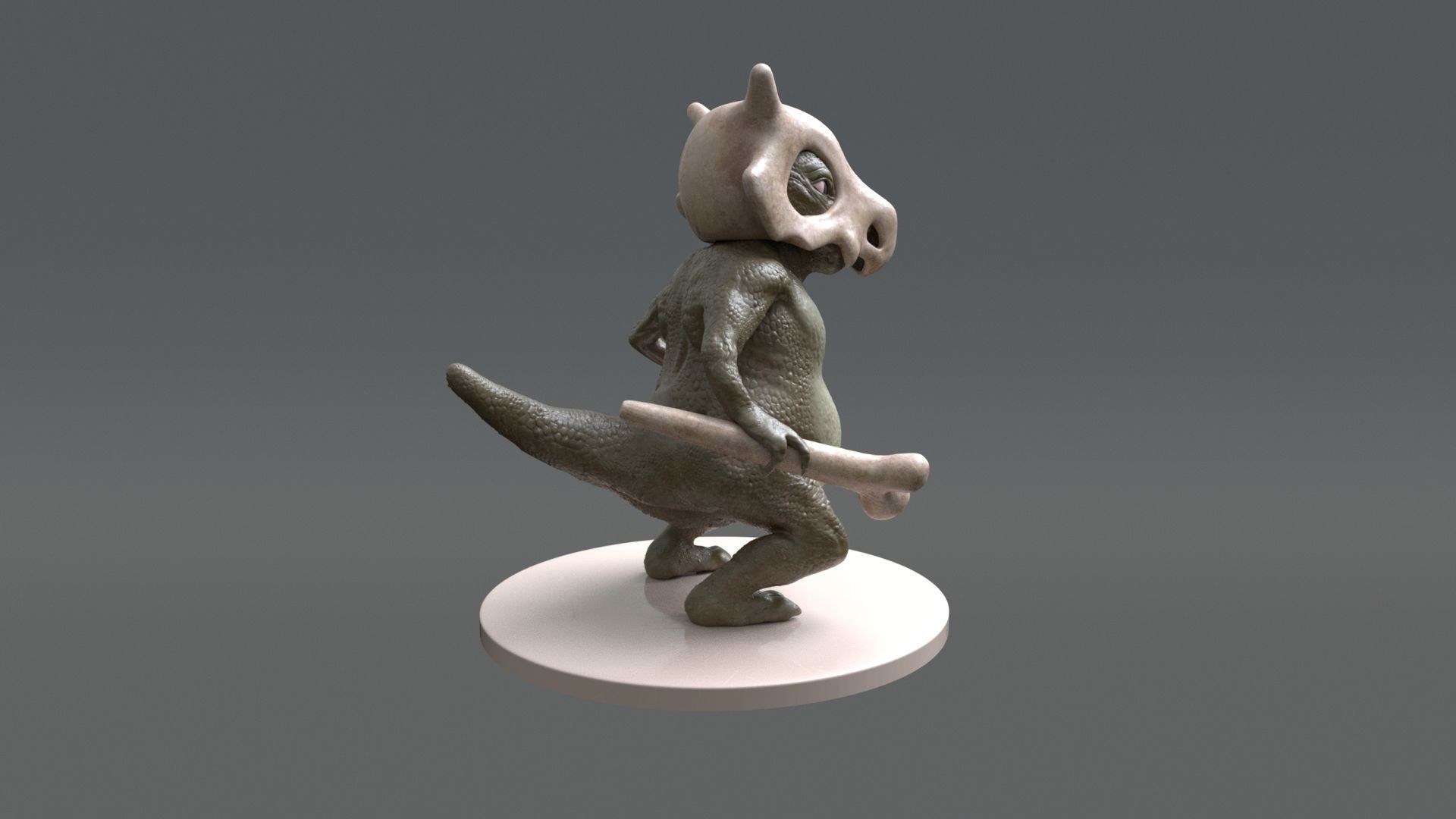 Cubone 3D print model_5