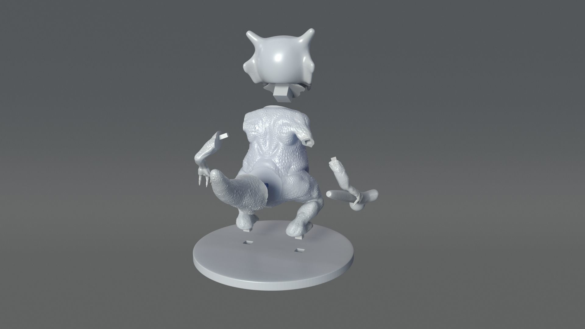 Cubone 3D print model_16