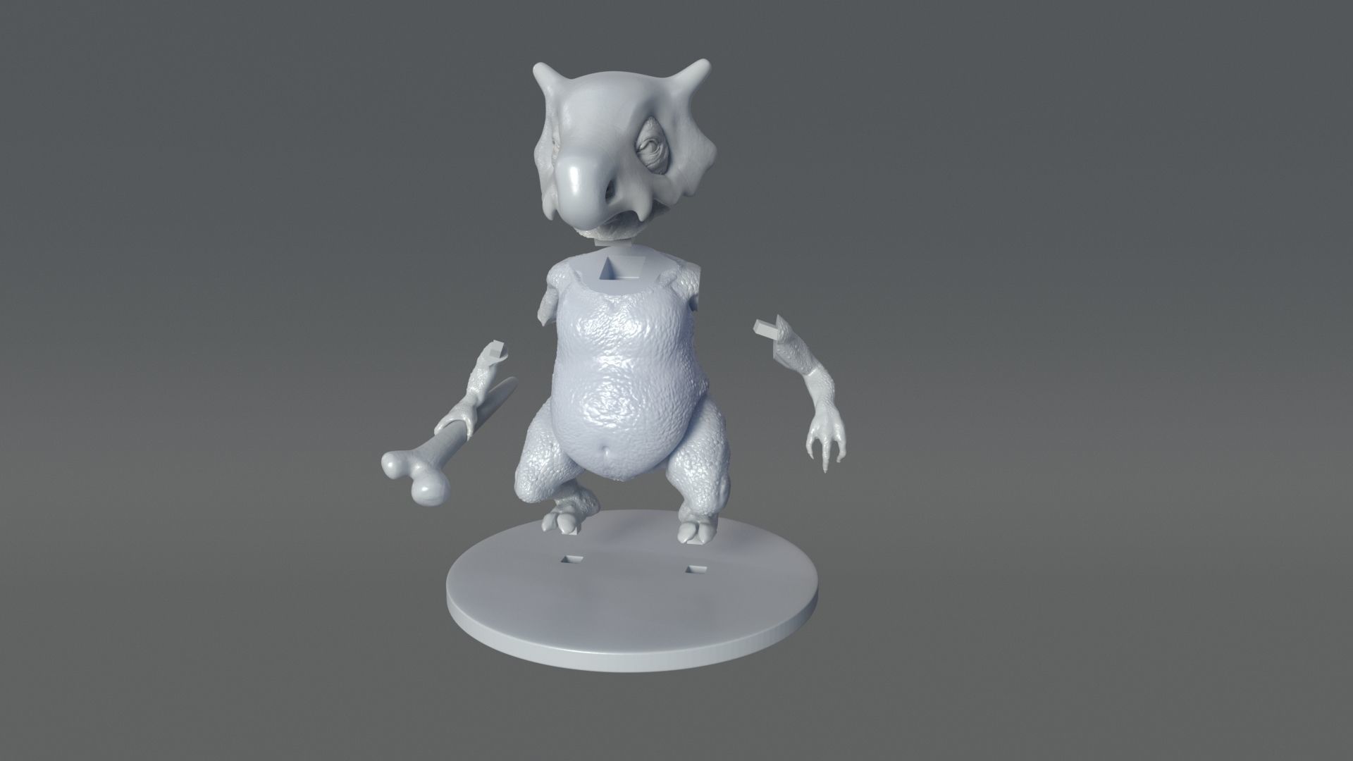 Cubone 3D print model_12