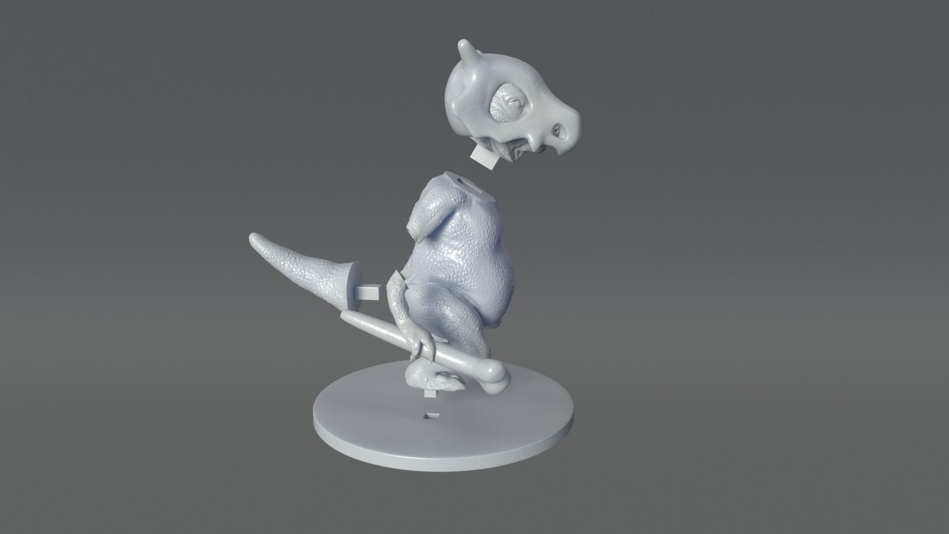 Cubone 3D print model_14
