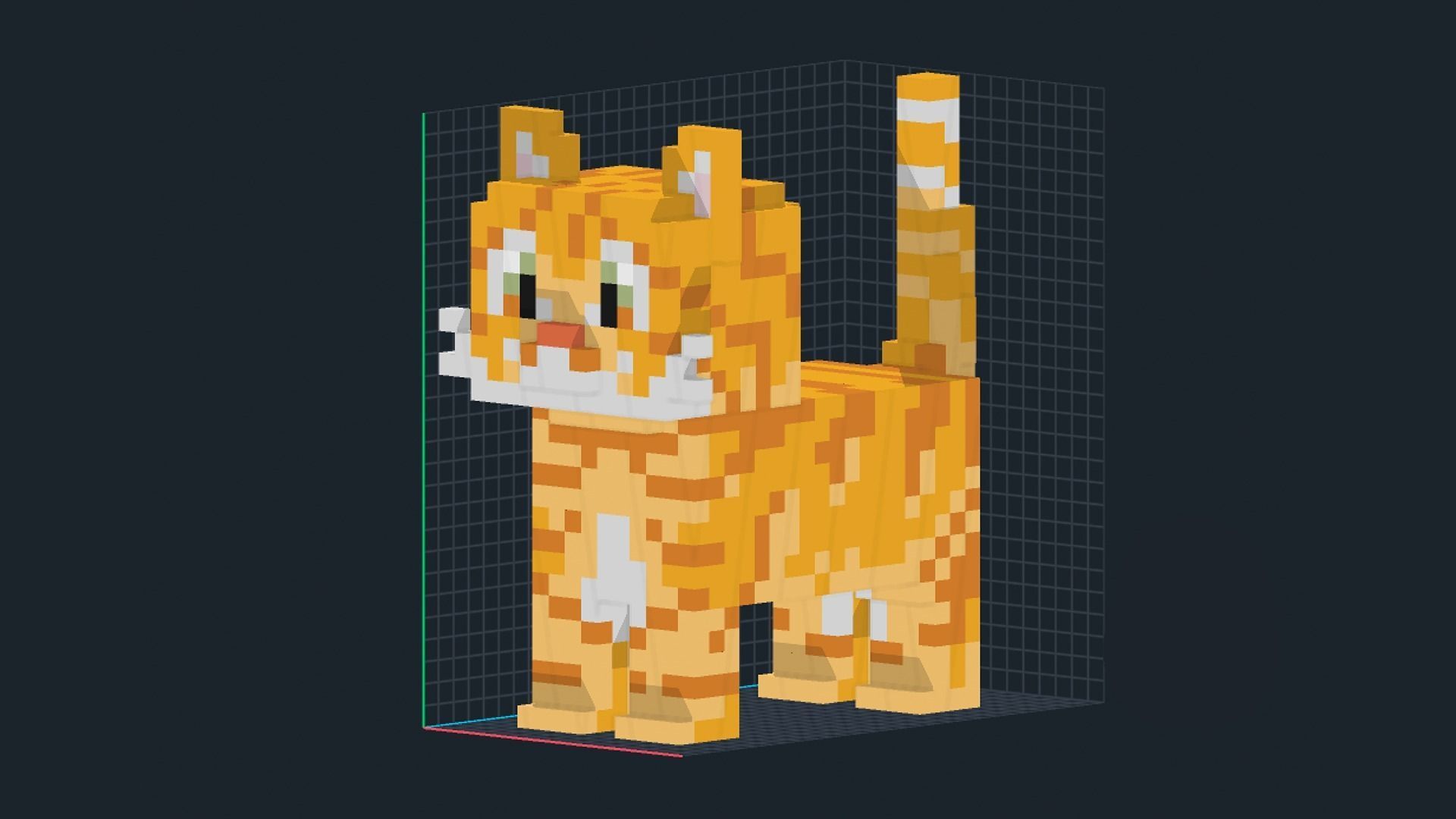 Voxel Cat Low-poly 3D model_10