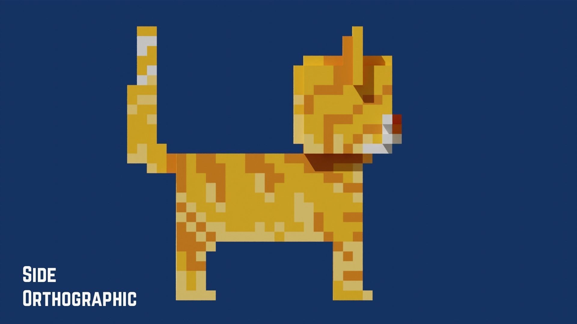 Voxel Cat Low-poly 3D model_8
