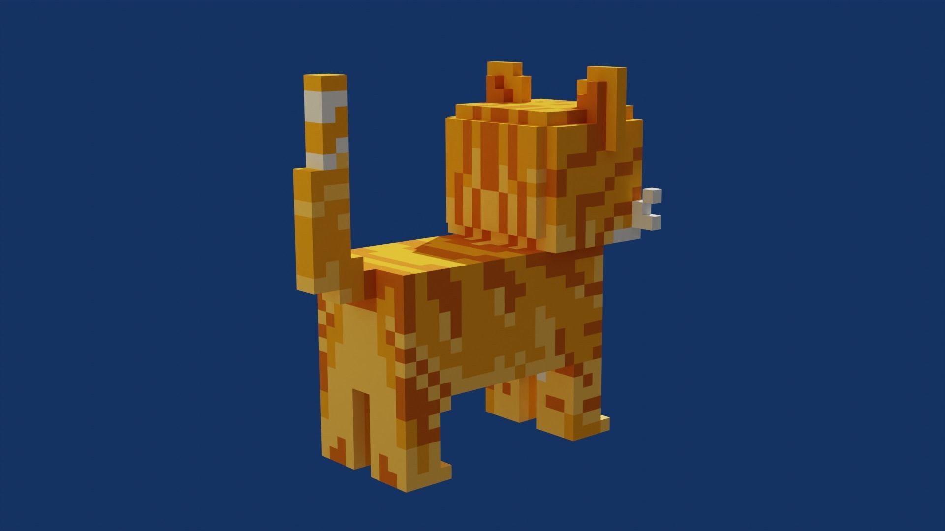 Voxel Cat Low-poly 3D model_5