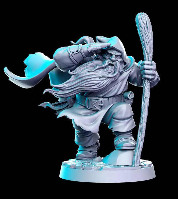 Gimli Explorer Hobbit Lord of the Rings LOTR 32mm Pre-supported 3D print model_0