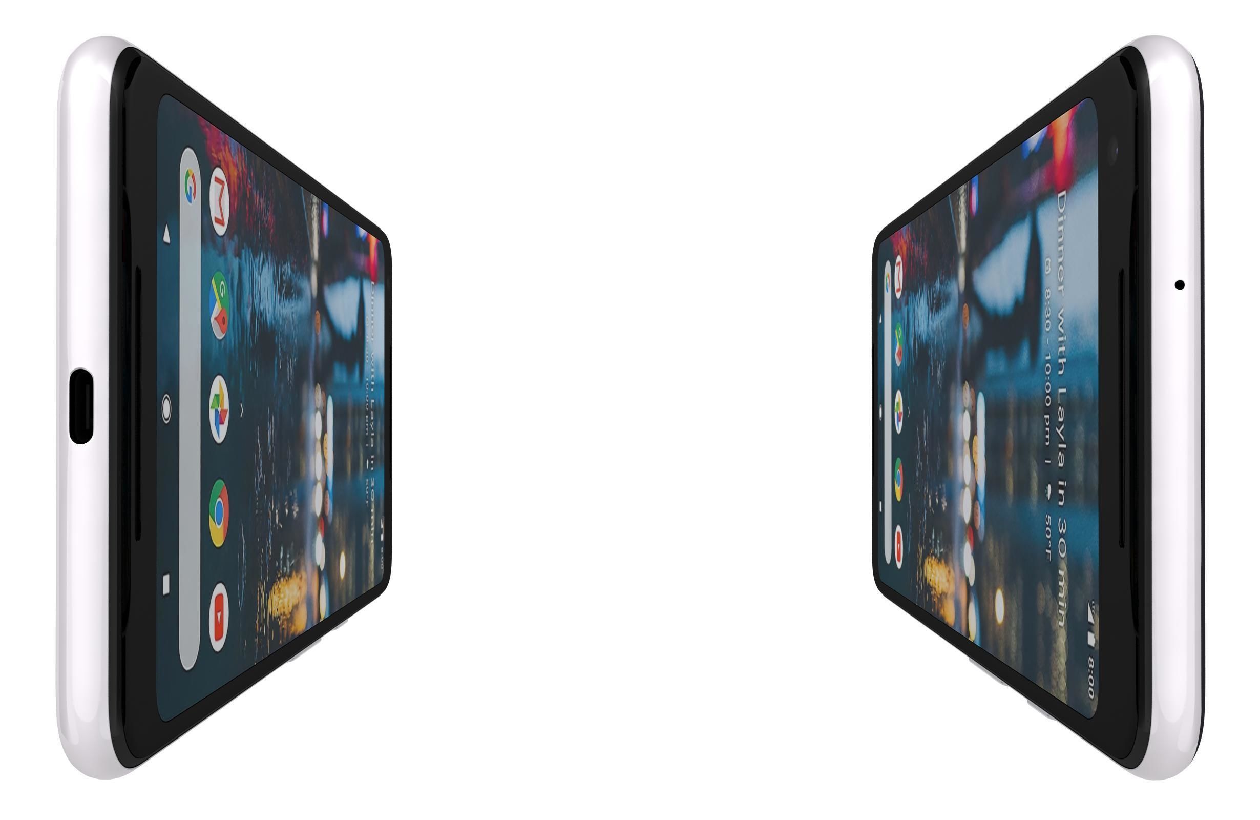 Google Pixel 2 XL White Low-poly 3D model_8