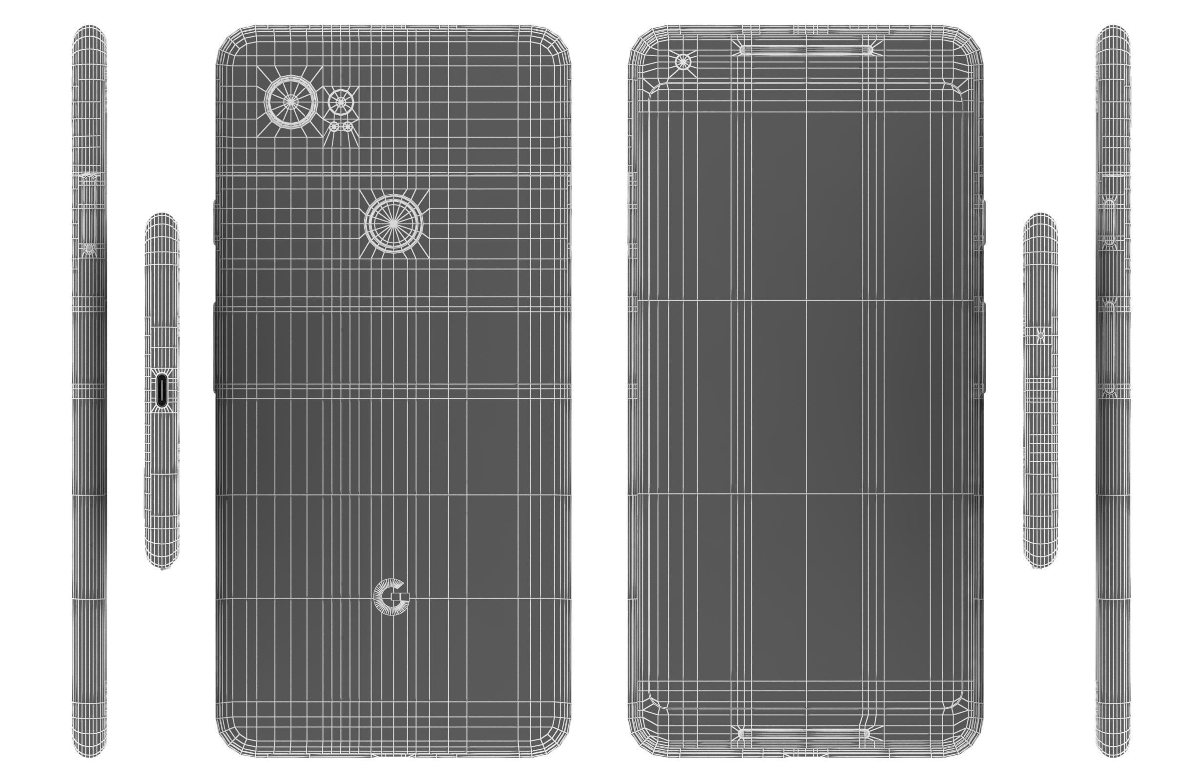 Google Pixel 2 XL White Low-poly 3D model_16