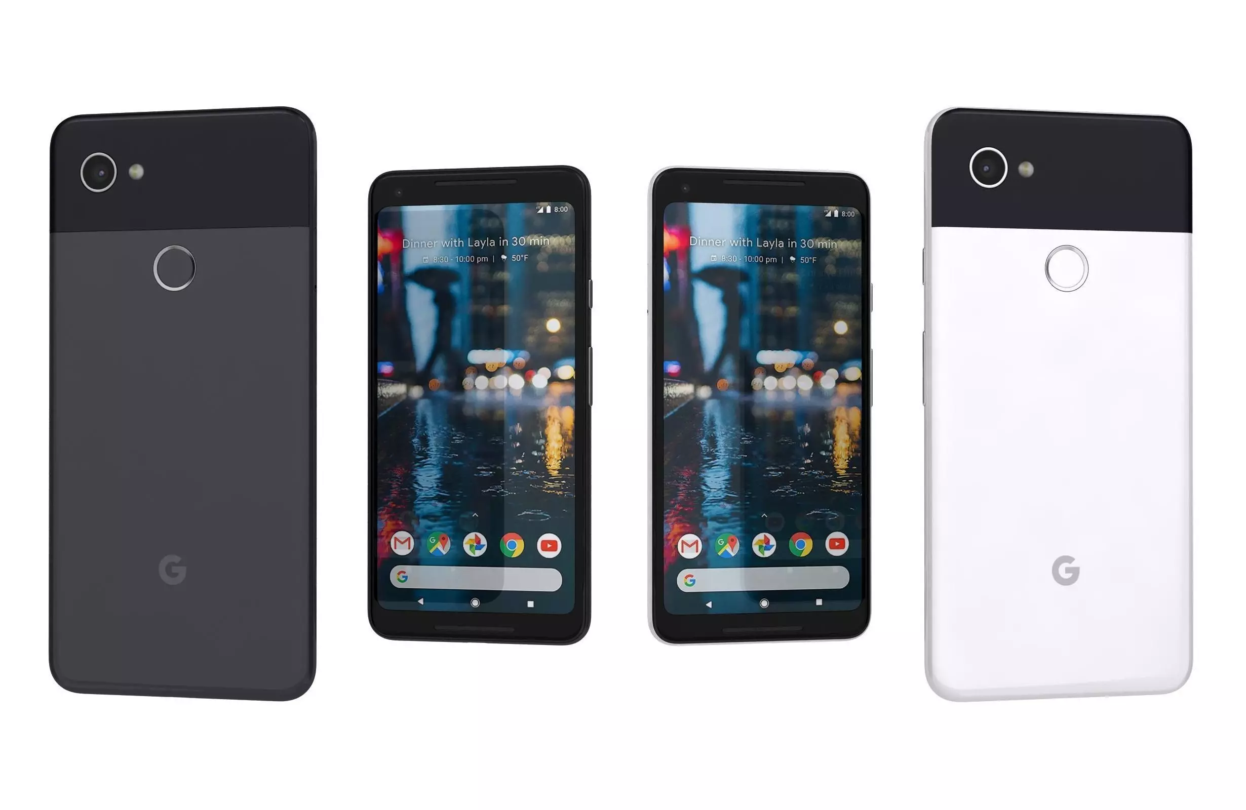Google Pixel 2 XL Black And White Low-poly 3D model_0