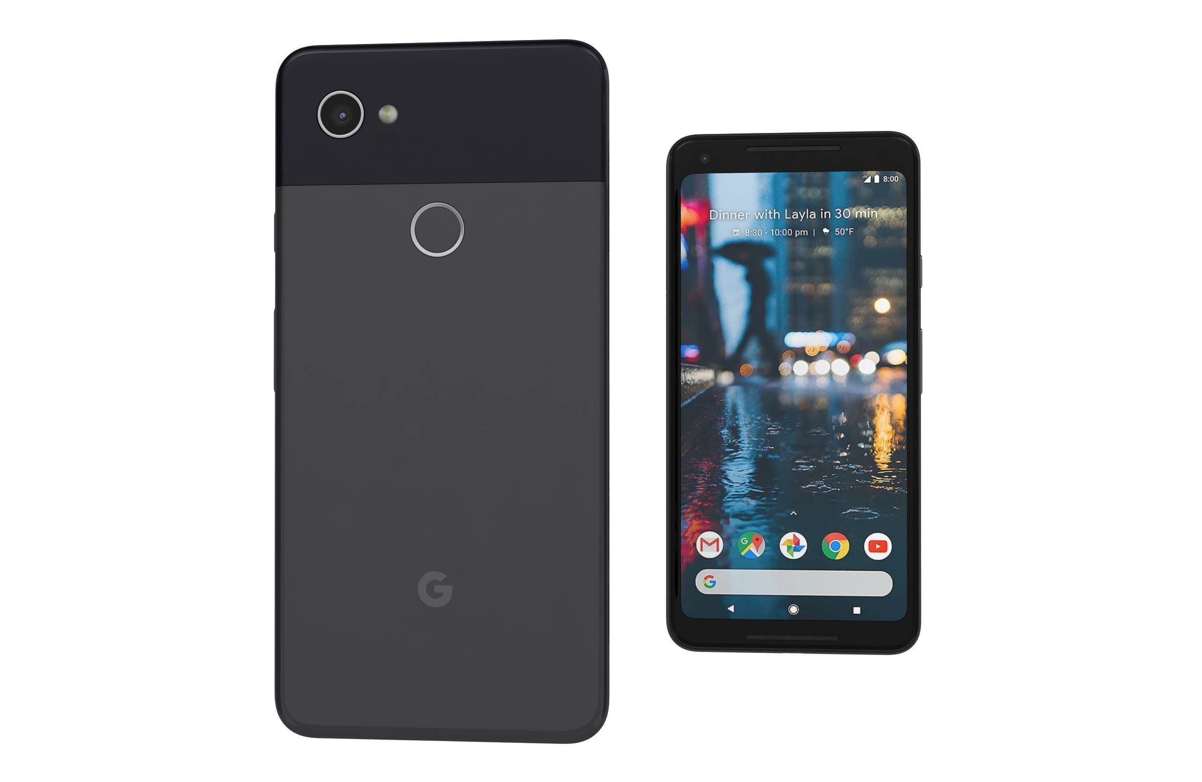 Google Pixel 2 XL Black And White Low-poly 3D model_9