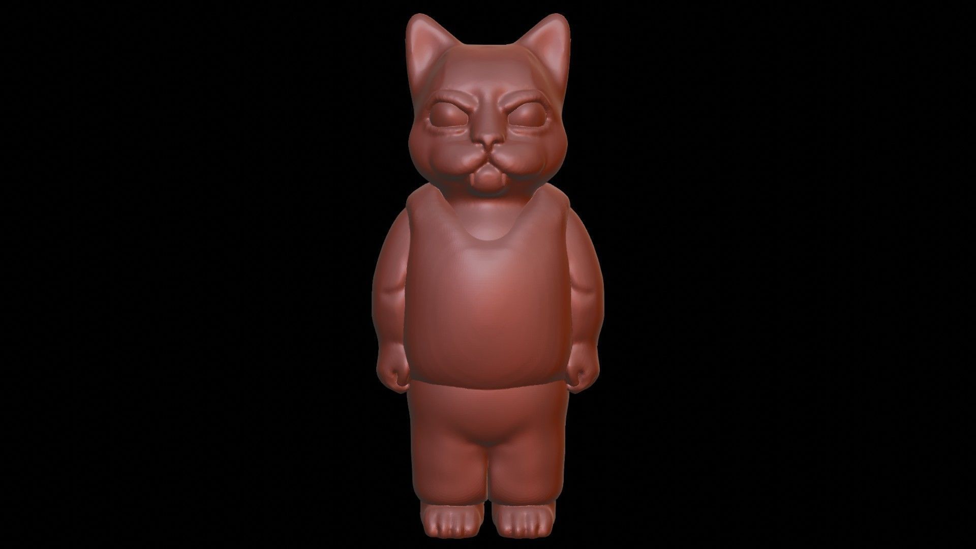 Cartoon Angry Kitty Boy 3D print model_7