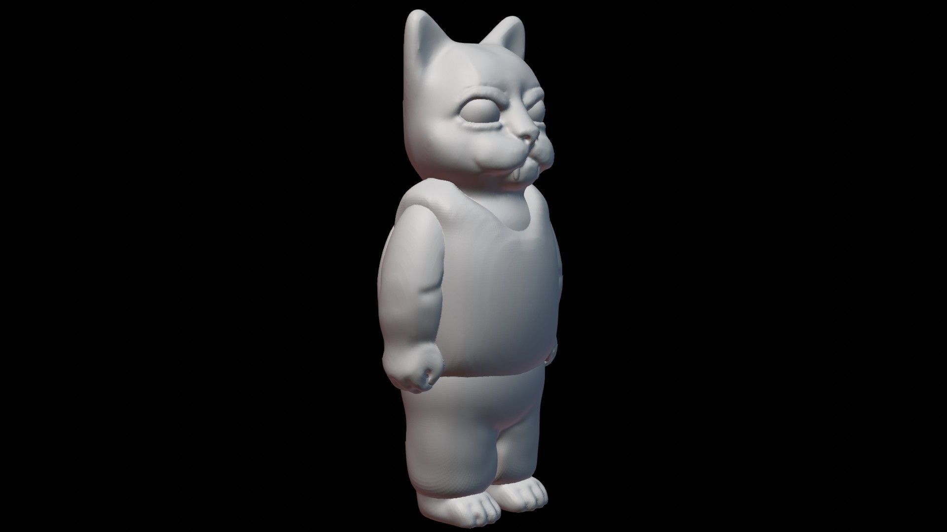 Cartoon Angry Kitty Boy 3D print model_2