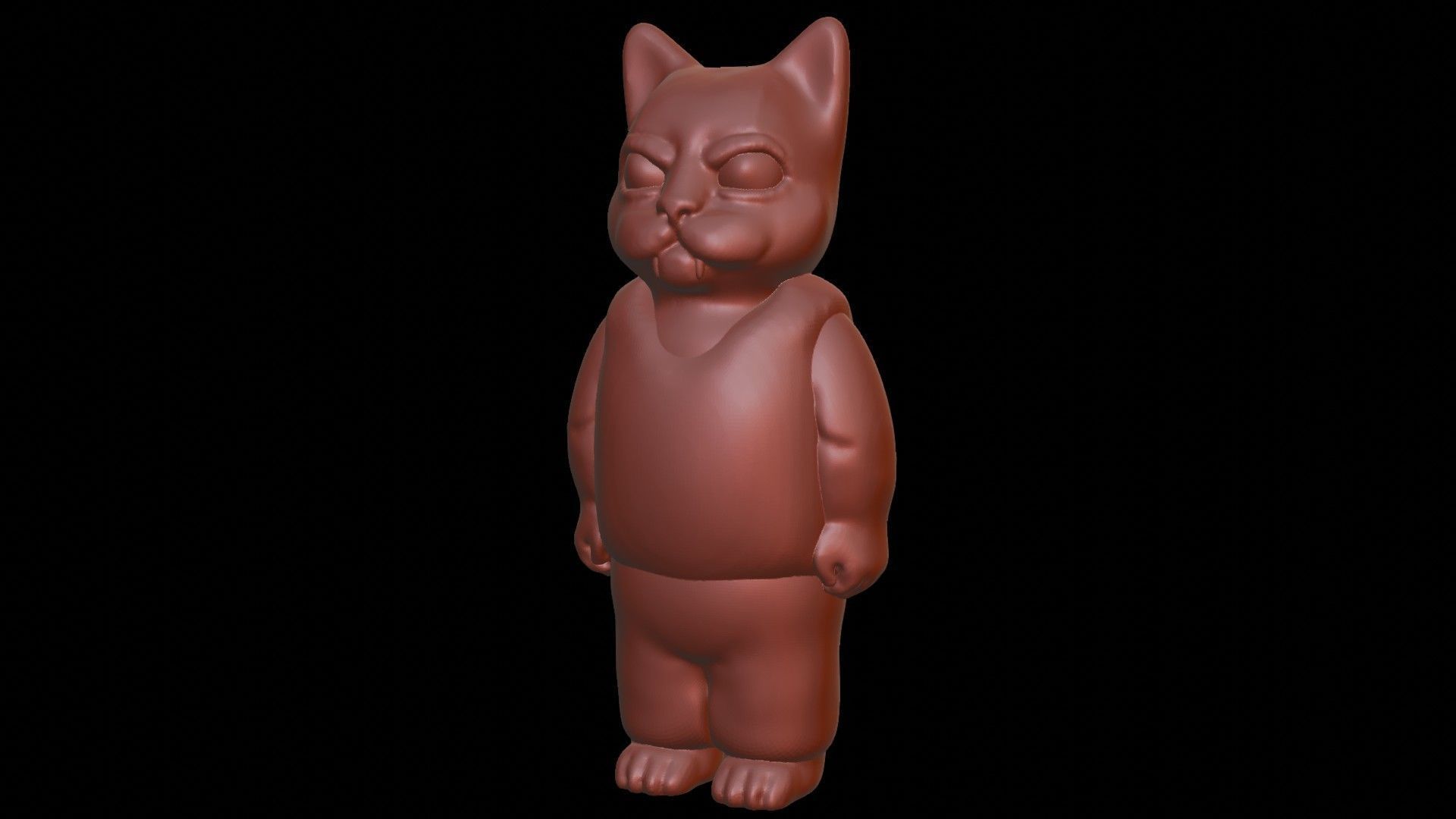 Cartoon Angry Kitty Boy 3D print model_6