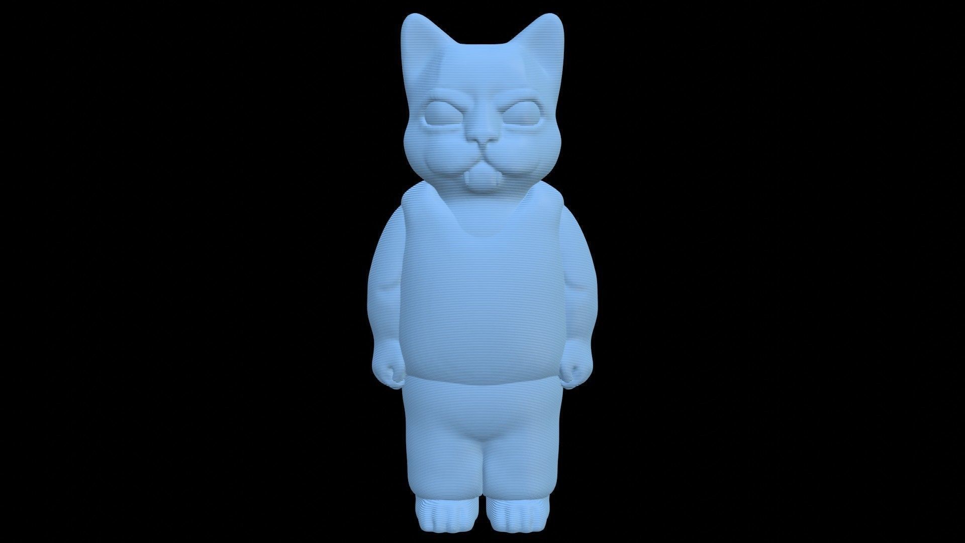 Cartoon Angry Kitty Boy 3D print model_13