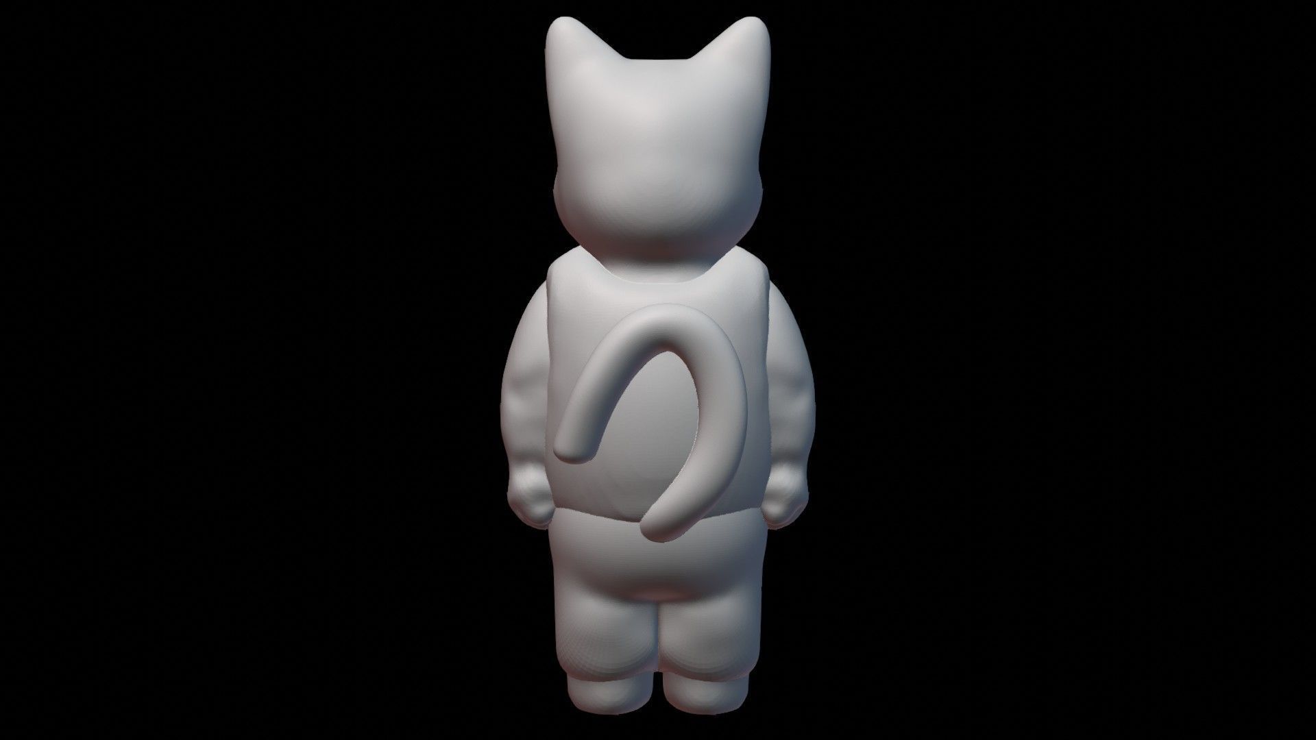 Cartoon Angry Kitty Boy 3D print model_5