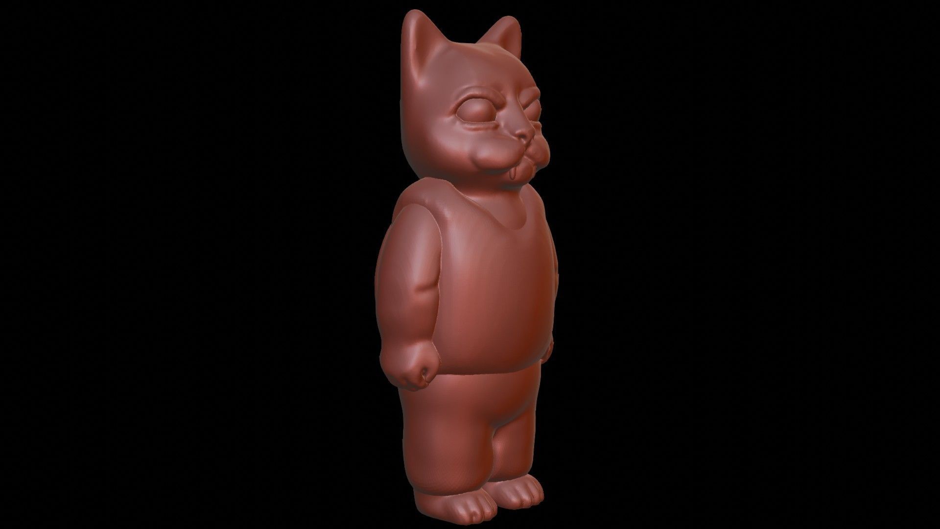 Cartoon Angry Kitty Boy 3D print model_8